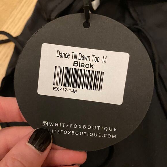 White Fox Boutique Dance Til Dawn Crop Top in Black - Picture 5 of 8